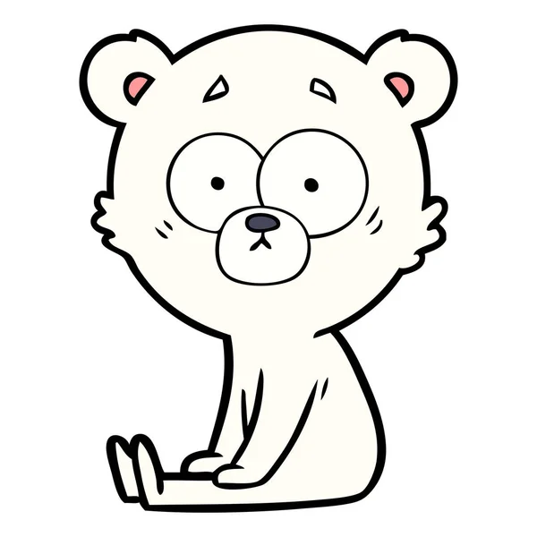 Nervoso Orso Polare Cartone Animato — Vettoriale Stock