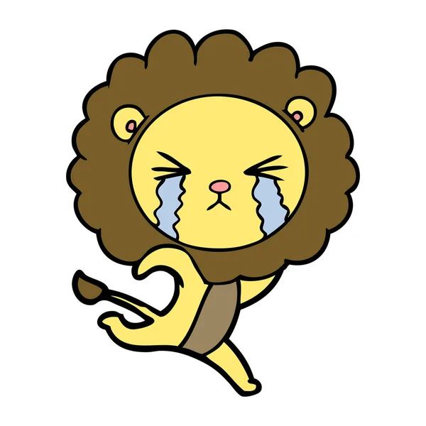 Εικονογράφηση Διάνυσμα Καρτούν Κλάμα Λιοντάρι — Διανυσματικό Αρχείο