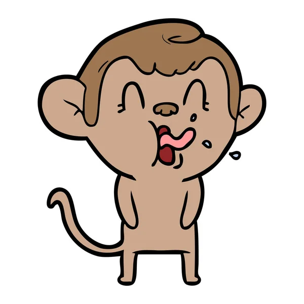 Ilustração Vetorial Macaco Louco Dos Desenhos Animados — Vetor de Stock