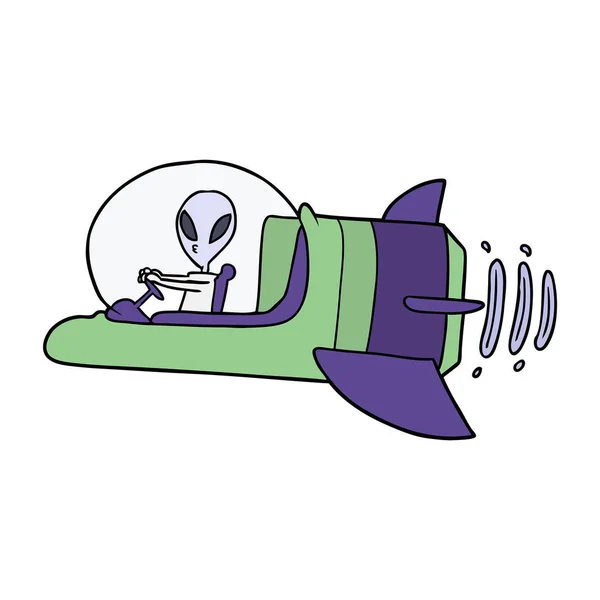 Vector Illustratie Van Cartoon Alien — Stockvector