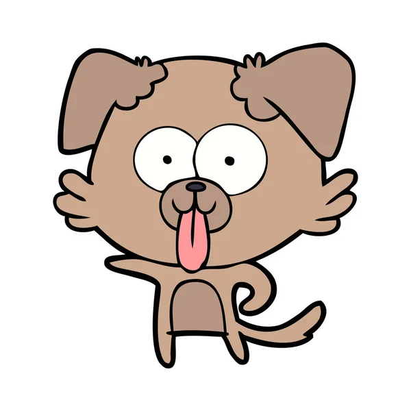 Perro Dibujos Animados Con Lengua Sobresaliendo — Vector de stock