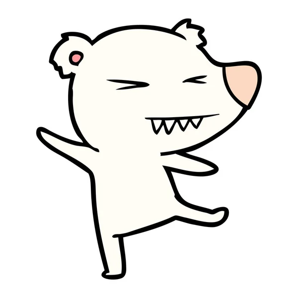 Ballando Orso Polare Cartone Animato — Vettoriale Stock