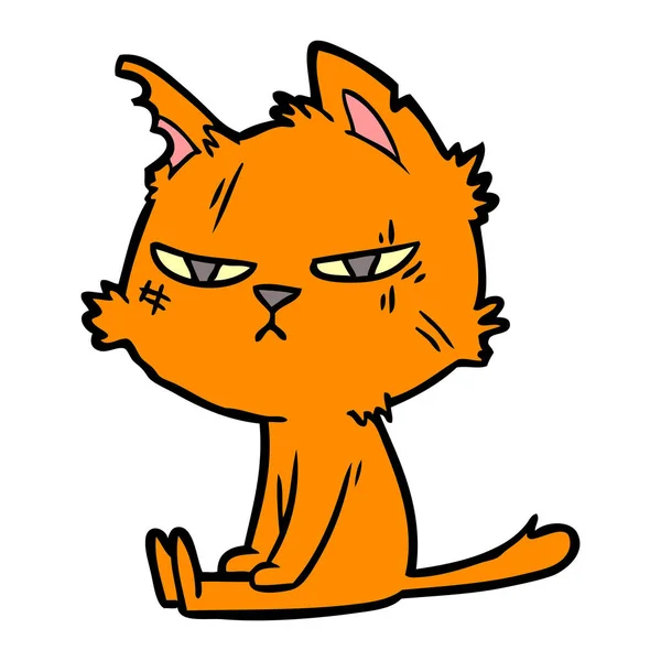 Těžké Kreslená Kočka Sedící — Stockový vektor