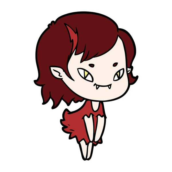 Dibujos Animados Amigable Chica Vampiro — Vector de stock