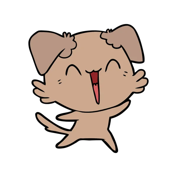 Happy Little Dog Cartoon - Stok Vektor