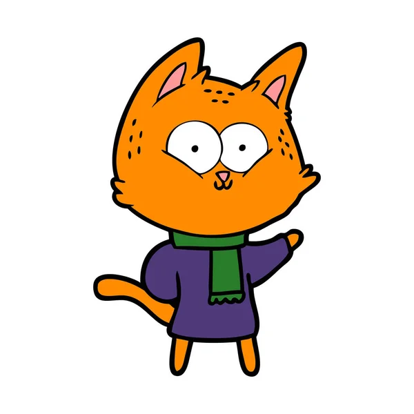 Vector Illustratie Van Cartoon Kat — Stockvector