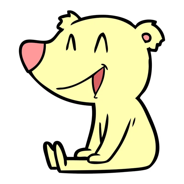Ilustração Vetorial Desenhos Animados Urso Sentado — Vetor de Stock