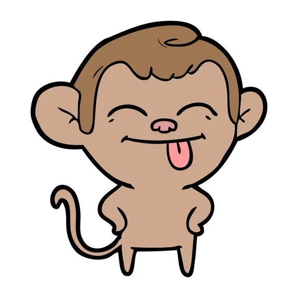 Ilustração Vetorial Engraçado Cartoon Monkey — Vetor de Stock