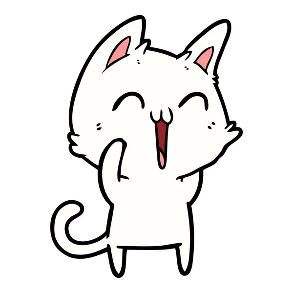 Vektorové Ilustrace Šťastný Kreslená Kočka — Stockový vektor
