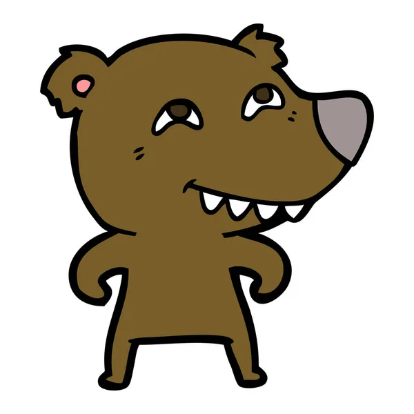 Cartoon Bear Showing Teeth — Stock Vector