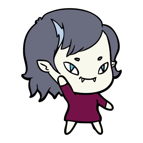 Dessin Animé Sympathique Vampire Fille — Image vectorielle