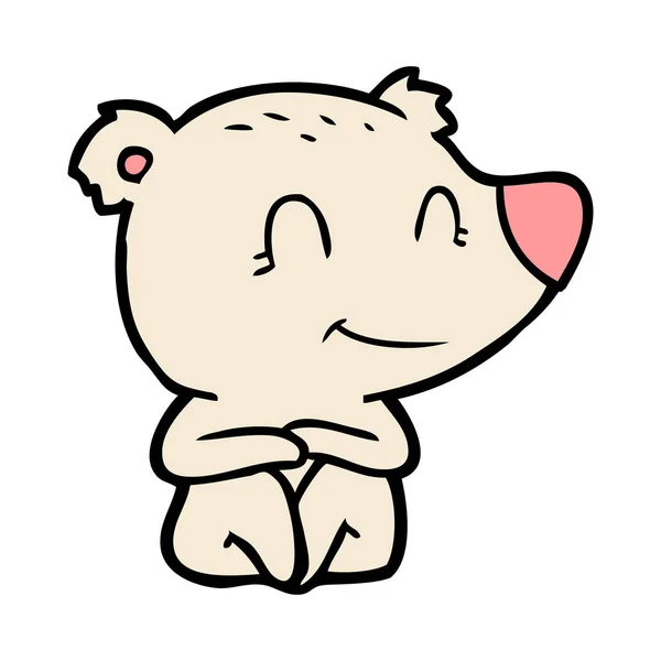 Sonriente Oso Polar Dibujos Animados — Vector de stock