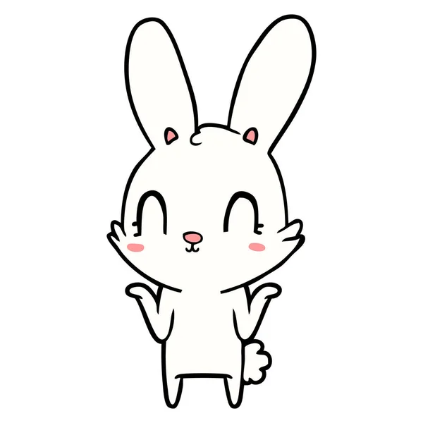 Vector Illustration Cute Cartoon Rabbit — Stock Vector