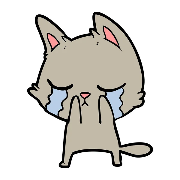 Wektor Ilustracja Kot Kreskówka Płacz — Wektor stockowy