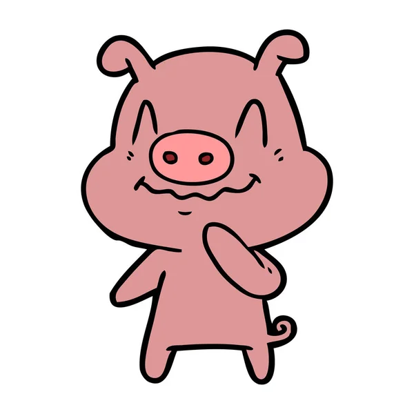 Ilustración Vectorial Cerdo Dibujos Animados — Vector de stock