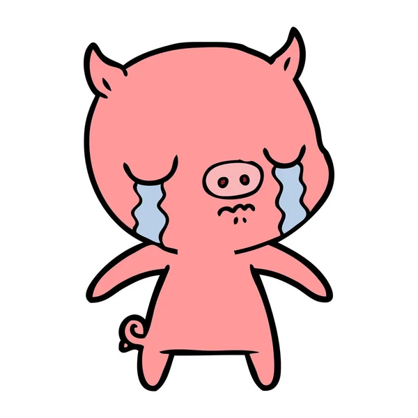 漫画豚泣いてのベクトル イラスト — ストックベクタ