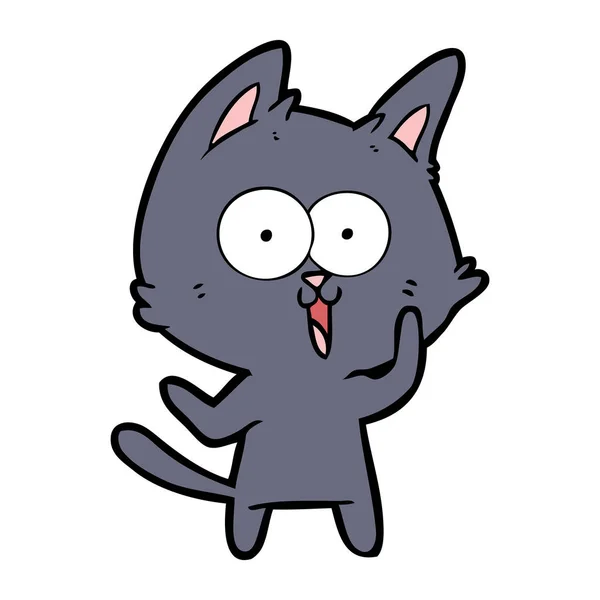 Vector Ilustración Divertido Gato Dibujos Animados — Vector de stock