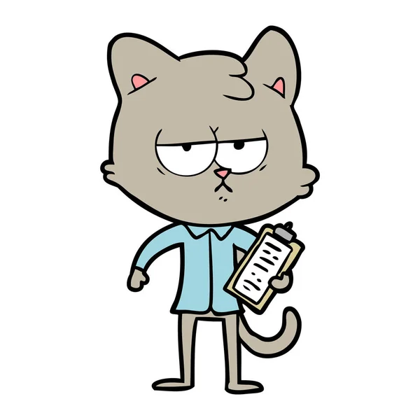 調査を取って退屈漫画猫 — ストックベクタ