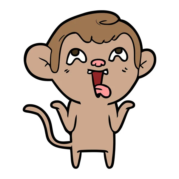 Vektorové Ilustrace Crazy Kreslená Opice — Stockový vektor