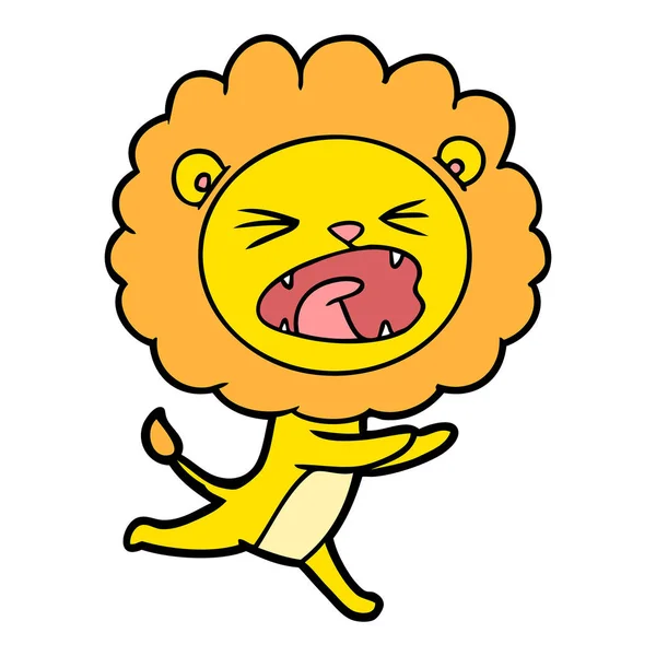 Векторная Иллюстрация Бегущего Льва — стоковый вектор