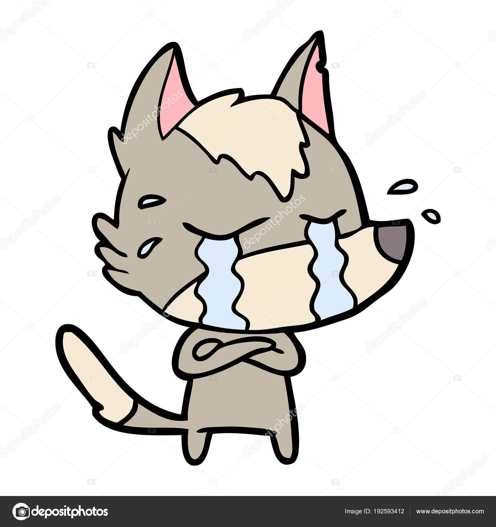 Vector Illustration Cartoon Wolf Stock Vector