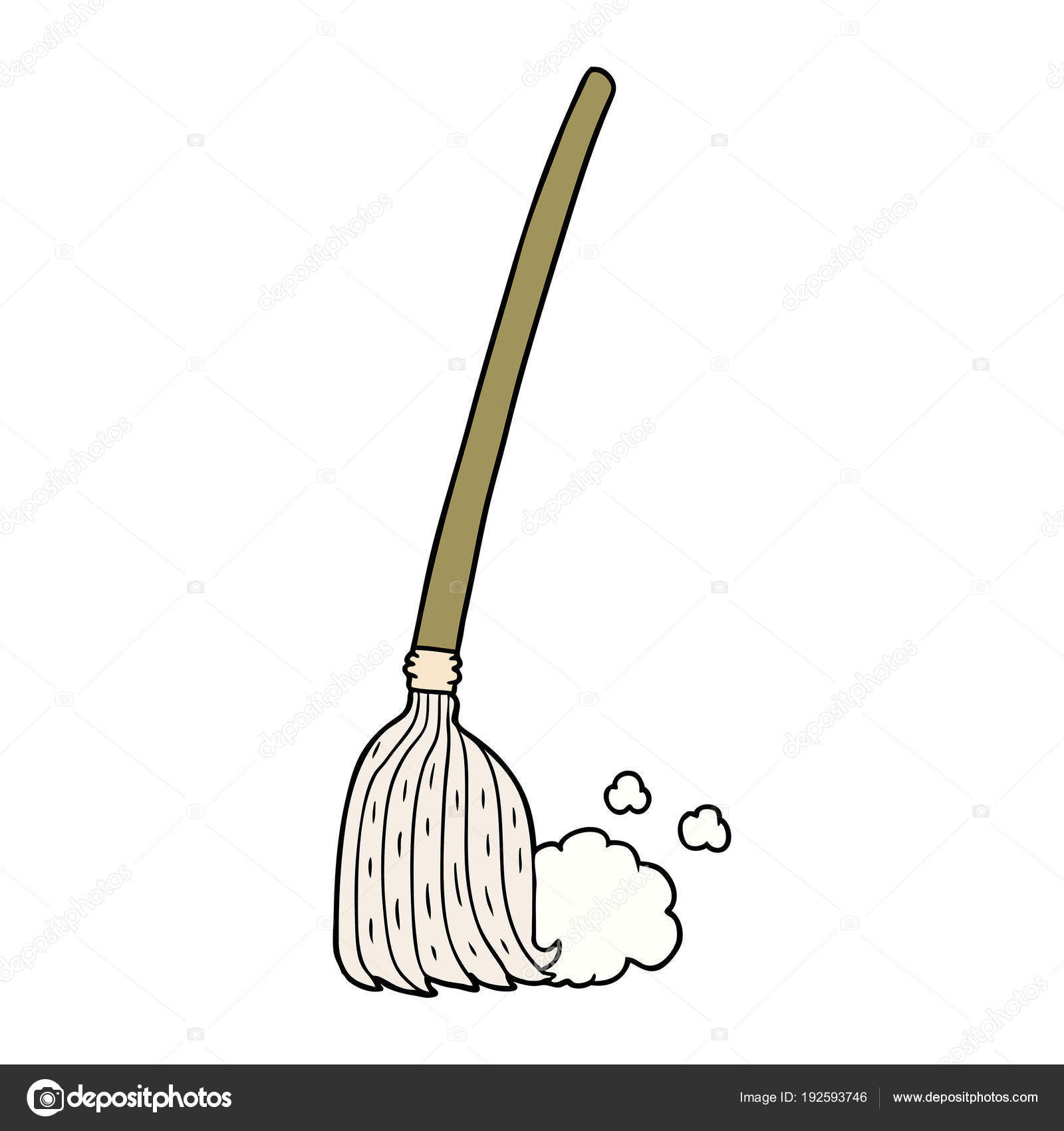 Vector Illustration Cartoon Broom Sweeping Stock Vector Image by