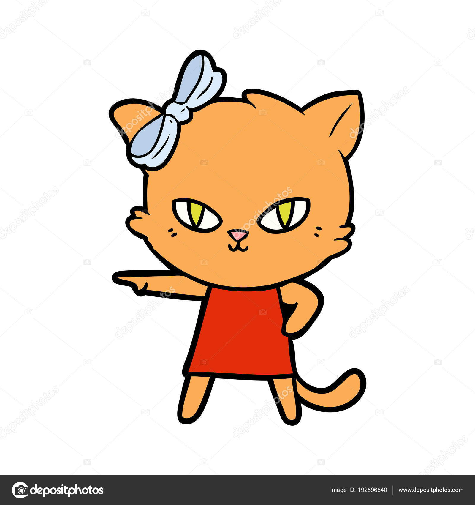 Mignon Chat Dessin Anime Portant Robe Image Vectorielle Par Lineartestpilot C Illustration