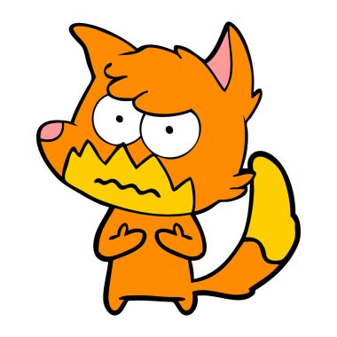 vektör çizim karikatür rahatsız fox