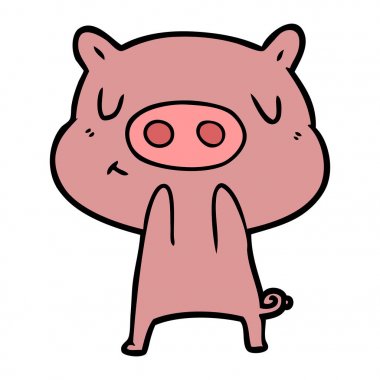 Çizgi film domuzunun vektör çizimi