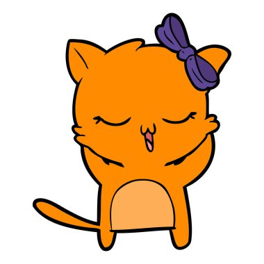 kafa yay ile karikatür kedi