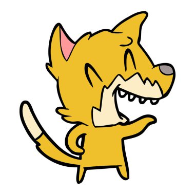 Tilki çizgi film gülen vektör çizim