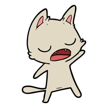 kedi karikatür konuşma vektör çizim