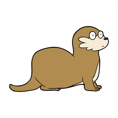 vektör çizim karikatür su samuru