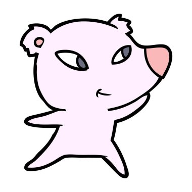 Tatlı çizgi film ayısının vektör çizimi