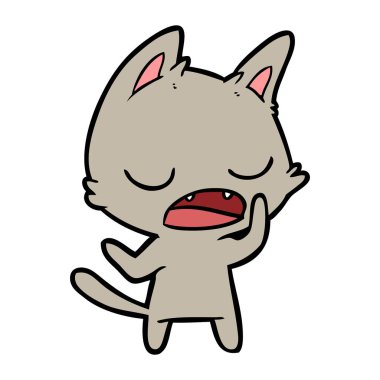 kedi karikatür konuşma vektör çizim