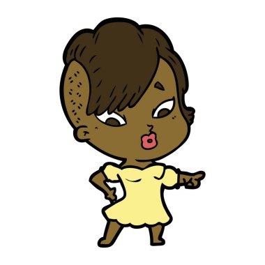 vektör çizim karikatür sürpriz kız