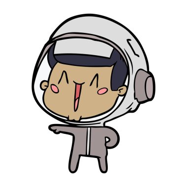 işaret mutlu karikatür astronot