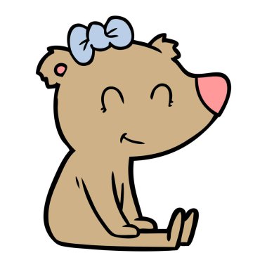 oturan kadın ayı çizgi film