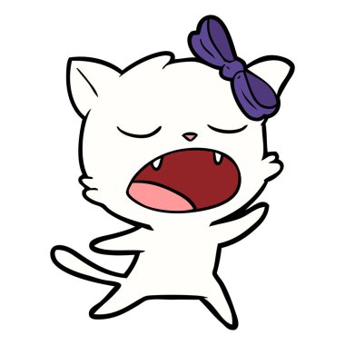 vektör çizim karikatür şarkı kedi