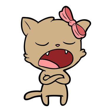 vektör çizim rahatsız karikatür kedi