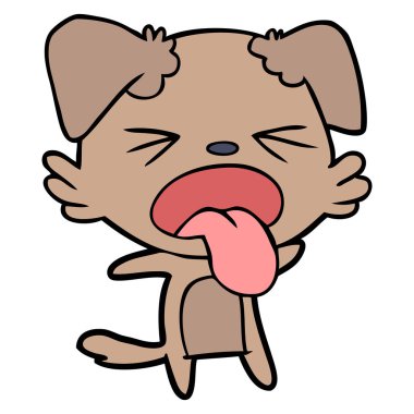 vektör çizim karikatür köpek bıkkın