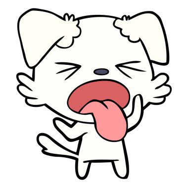 vektör çizim karikatür köpek bıkkın