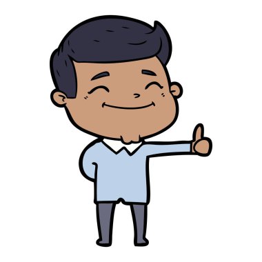 mutlu çizgi film adam vektör çizim