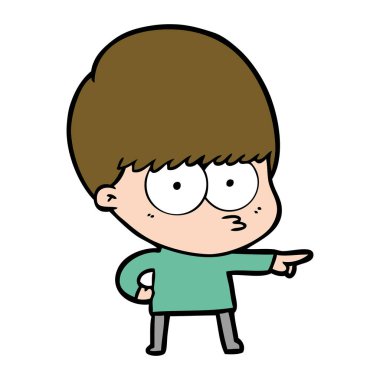 gergin çizgi film çocuk vektör çizim