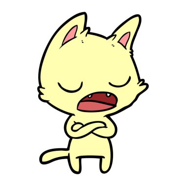 çapraz silah ile konuşan kedi