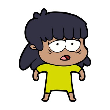 vektör çizim karikatür yorgun kadın