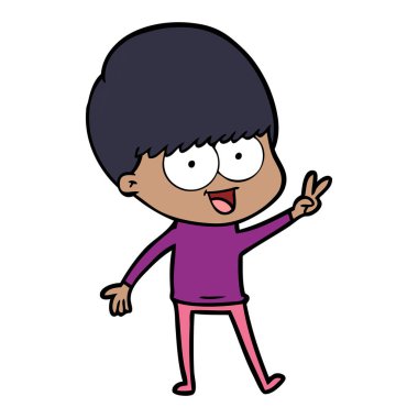 mutlu çizgi film çocuk vektör çizim