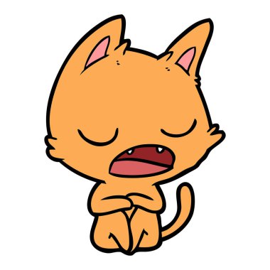 kedi karikatür konuşma vektör çizim