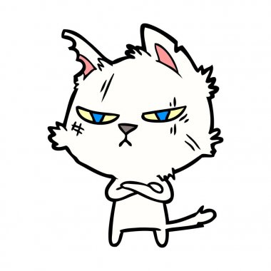 vektör çizim zor karikatür kedi