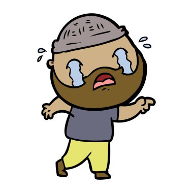 sakallı adam ağlıyor çizgi film